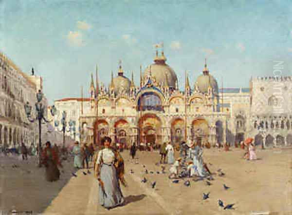 Piazza San Marco, Venice Oil Painting by Fausto Zonaro