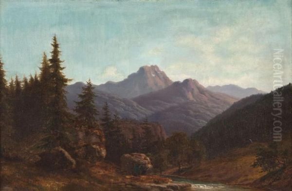 Flusslandschaft Oil Painting by Walther Wunnenberg