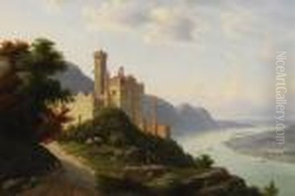 Castle Stolzenfels By The Rhine Oil Painting by Walther Wunnenberg