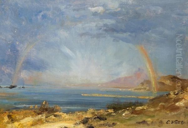 Rainbow Over Tsing-tao Oil Painting by Carl Wuttke