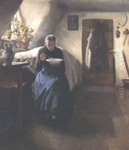 The Poor Womans Home 1895 Oil Painting by Tivadar Zemplenyi