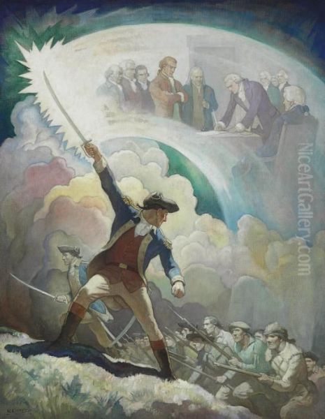 Ethan Allen, Forerunner Of Independence Oil Painting by Newell Convers Wyeth