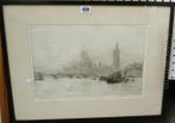 The Thames At Westminster Oil Painting by William Lionel Wyllie