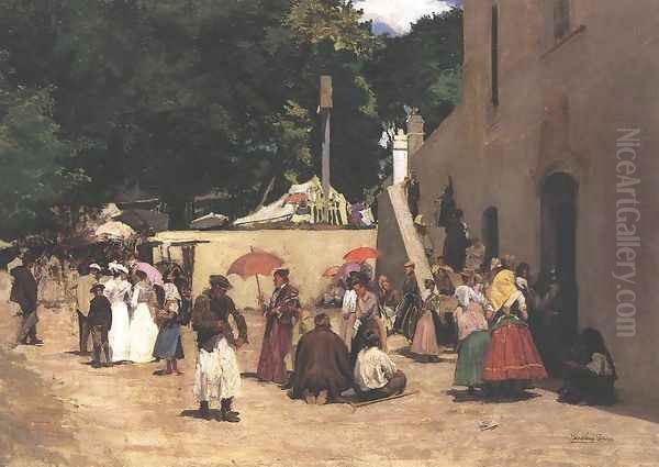 Holiday 1899 Oil Painting by Tivadar Zemplenyi