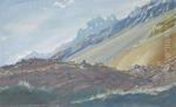 The Foothills Of The Karakoram Mountains Oil Painting by Aleksandr Evgen'evich Iakovlev