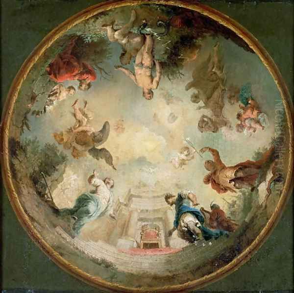 Ceiling Design Oil Painting by Januarius Zick