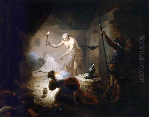 Saul and the Witch of Endor, 1753 Oil Painting by Januarius Zick