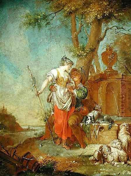 Shepherd and Shepherdess Oil Painting by Januarius Zick