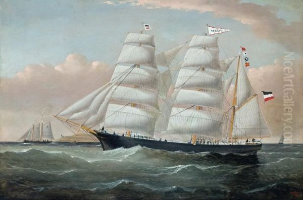 The Ship Maria At Sea Oil Painting by William Howard Yorke