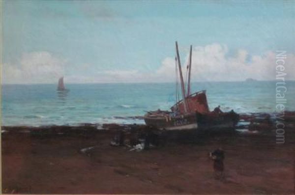 Harbour Scene Oil Painting by Alexander Young