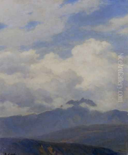 A View Of Mount Pilatus Oil Painting by Robert Zund