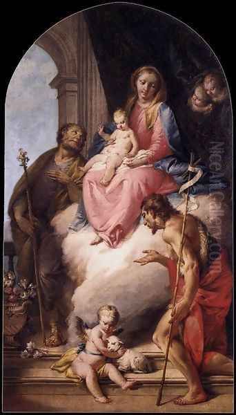 Virgin and Child with Saints Oil Painting by Francesco Zugno