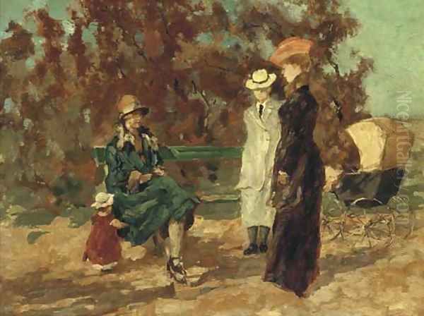 An afternoon in the park Oil Painting by Willem de Zwart