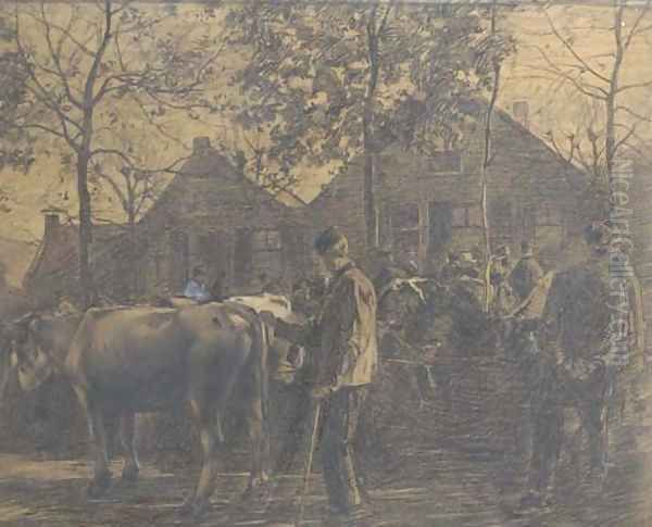 The cattle market Oil Painting by Willem de Zwart