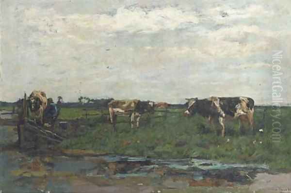 Milking the cows 2 Oil Painting by Willem de Zwart