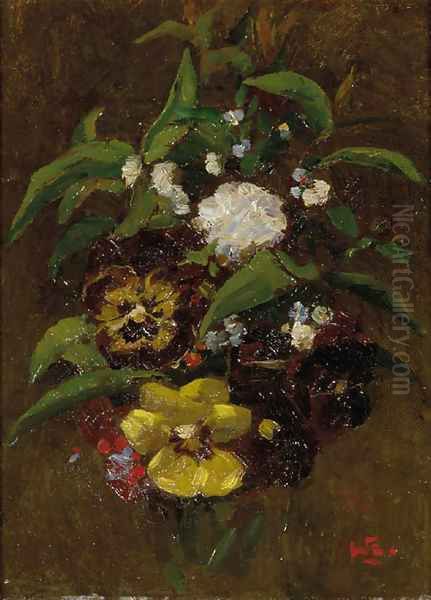 Bouquet met viooltjes Oil Painting by Willem de Zwart