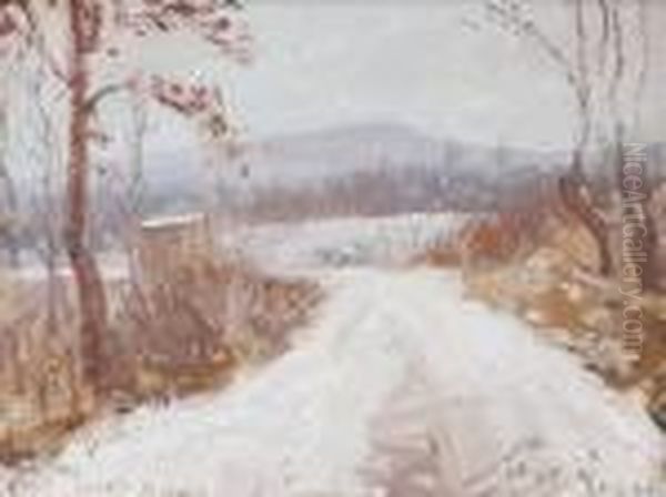 Strada Per Zumaglia Dalla Curva Di Pavignano Oil Painting by Luigi Zago