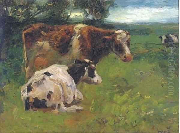 Cows in a meadow Oil Painting by Willem de Zwart