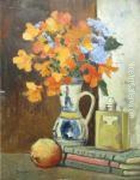 Natura Statica Cu Flori Oil Painting by Gheorghe Zamphiropol Dall