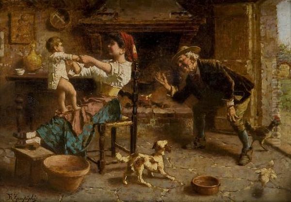 Momenti Felici Oil Painting by Eugenio Zampighi