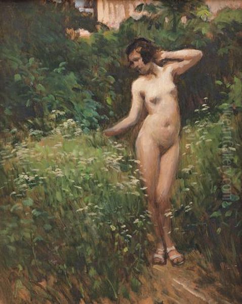 Nuda Nel Verde Oil Painting by Giovanni Zangrando