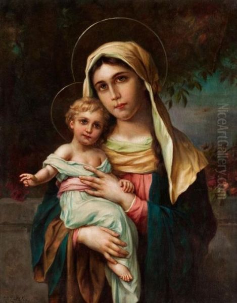 Madonna Mit Kind Oil Painting by Hans Zatzka