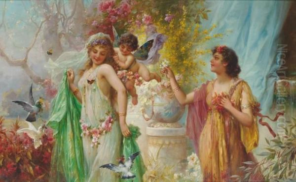 A Classical Idyll Oil Painting by Hans Zatzka