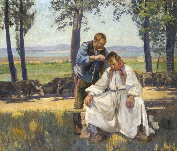 Siofoki Pasztorok 1910 Oil Painting by Tivadar Zemplenyi