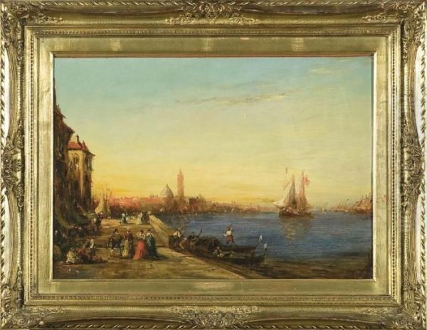 Veduta Veneziana Oil Painting by Felix Ziem