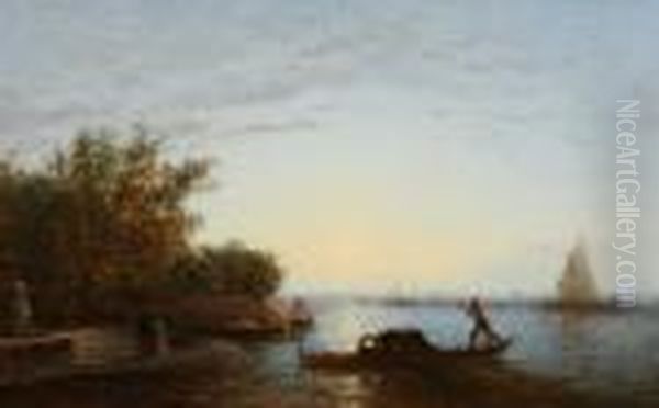 Isle Of Lido, Venice Oil Painting by Felix Ziem