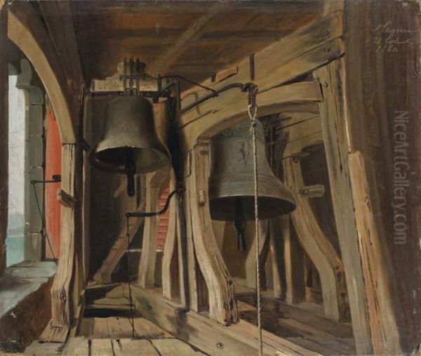 Der Glockenstuhl In Hagnau Oil Painting by Reinhard Sebastian Zimmermann