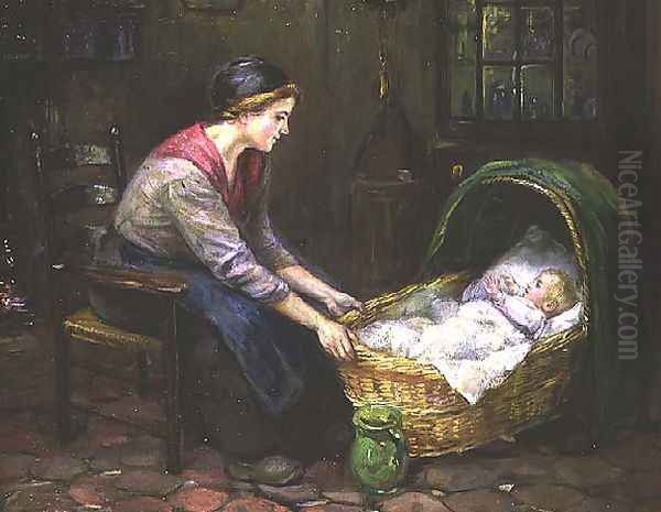 Mother and Child Oil Painting by Cornelis C. Zwaan