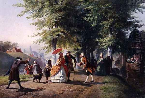 The Introduction Oil Painting by Jan Jacob Zuidema Broos