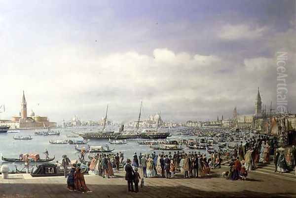 Napoleon III Arriving in Venice Oil Painting by Francesco Zanin