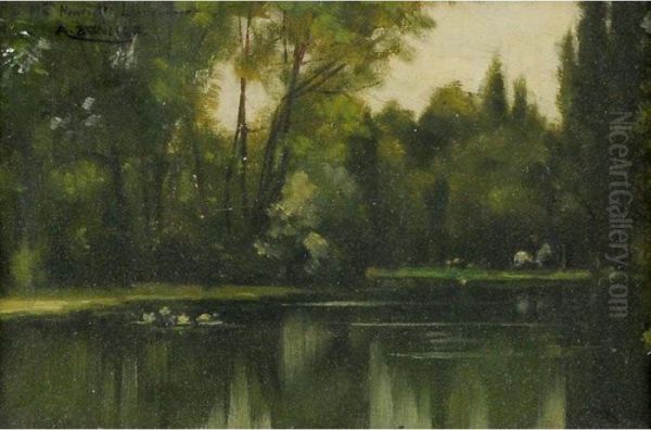 Paesaggio Verde Oil Painting by Augustin Zwiller