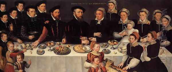 Portrait of the De Mucheron Family 1563 Oil Painting by Cornelis de Zeeuw