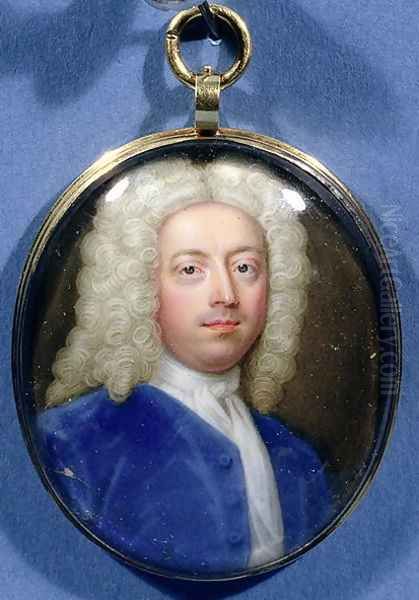 Miniature of Joseph Addison (1672-1719) Oil Painting by Christian Friedrich Zincke