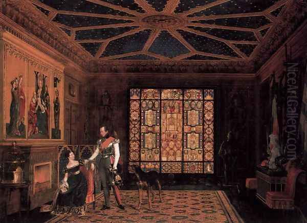 Armour Room in the Palace of Prince Frederick of Prussia Oil Painting by Carl Friedrich Zimmermann