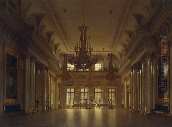 The Fieldmarshals' Hall in the Winter Palace Oil Painting by Sergey Konstantinovich Zaryanko