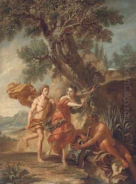 Daphne and Apollo Oil Painting by Francesco Zuccarelli