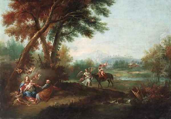 The Rest on the Flight into Egypt Oil Painting by Francesco Zuccarelli