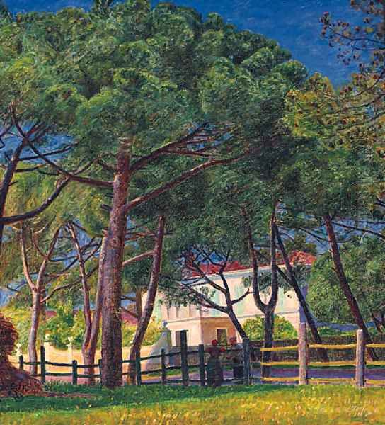 A House In Summer Oil Painting by Kristian Zahrtmann