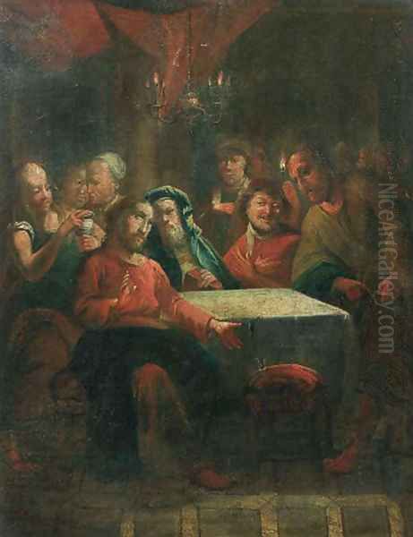 Christ at Emmaus Oil Painting by Januarius Zick