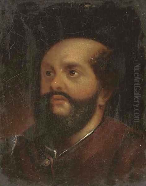 Head of a bearded man Oil Painting by Januarius Zick