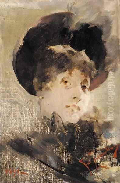 Portrait of a lady Oil Painting by Franciszek Zmurko