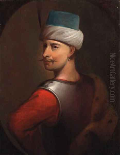 Portrait of a Turk, previously identified as Sultan Sellim III Oil Painting by Johann Zoffany