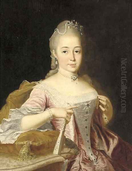 Portrait of a lady Oil Painting by Johann Georg Ziesenis