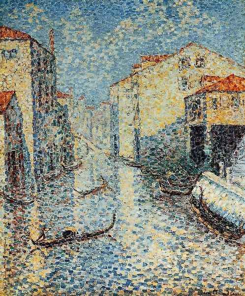 A Venetian Canal Oil Painting by Henri Edmond Cross