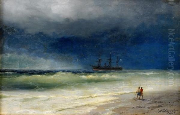 On The Sea Shore Oil Painting by Ivan Konstantinovich Aivazovsky