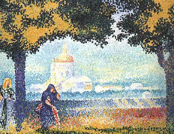 The Church of Santa Maria degli Angeli near Assisi 1909 Oil Painting by Henri Edmond Cross